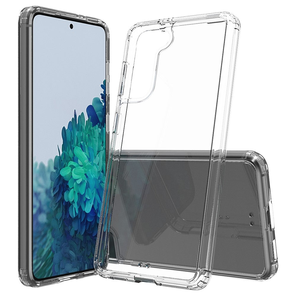 Kristallklart reptåligt hybridskal i transparent akryl + TPU för Samsung Galaxy S21 4G/5G