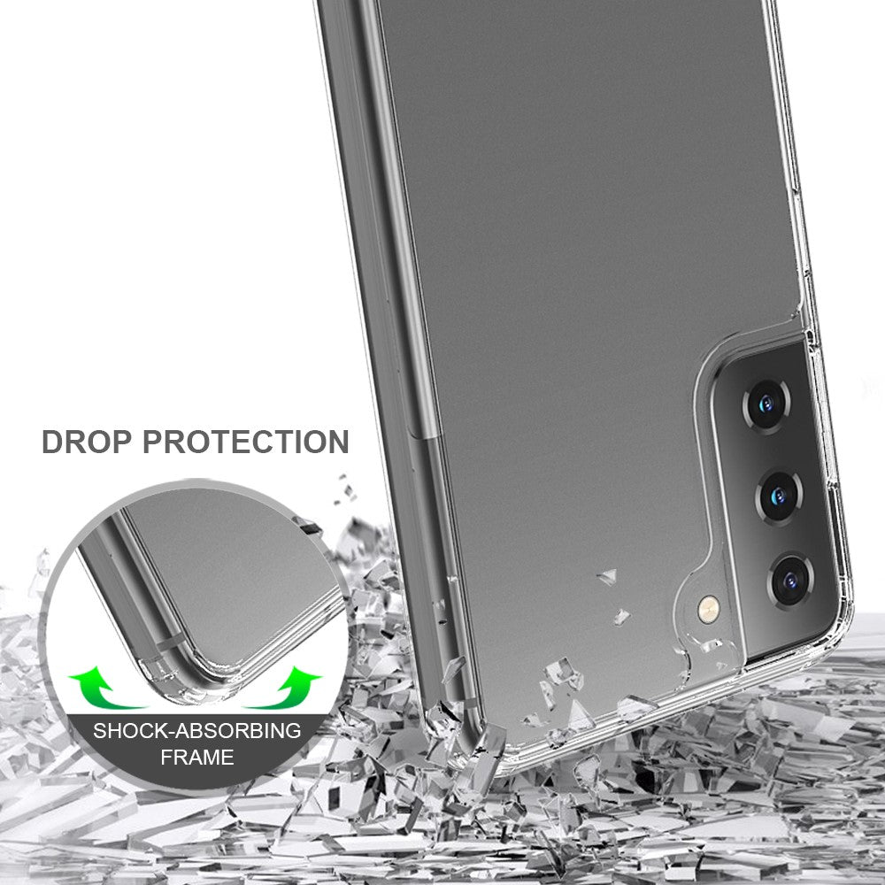 Crystal Clear Anti-scratch Transparent Acrylic + TPU Hybrid Case for Samsung Galaxy S21 4G/5G
