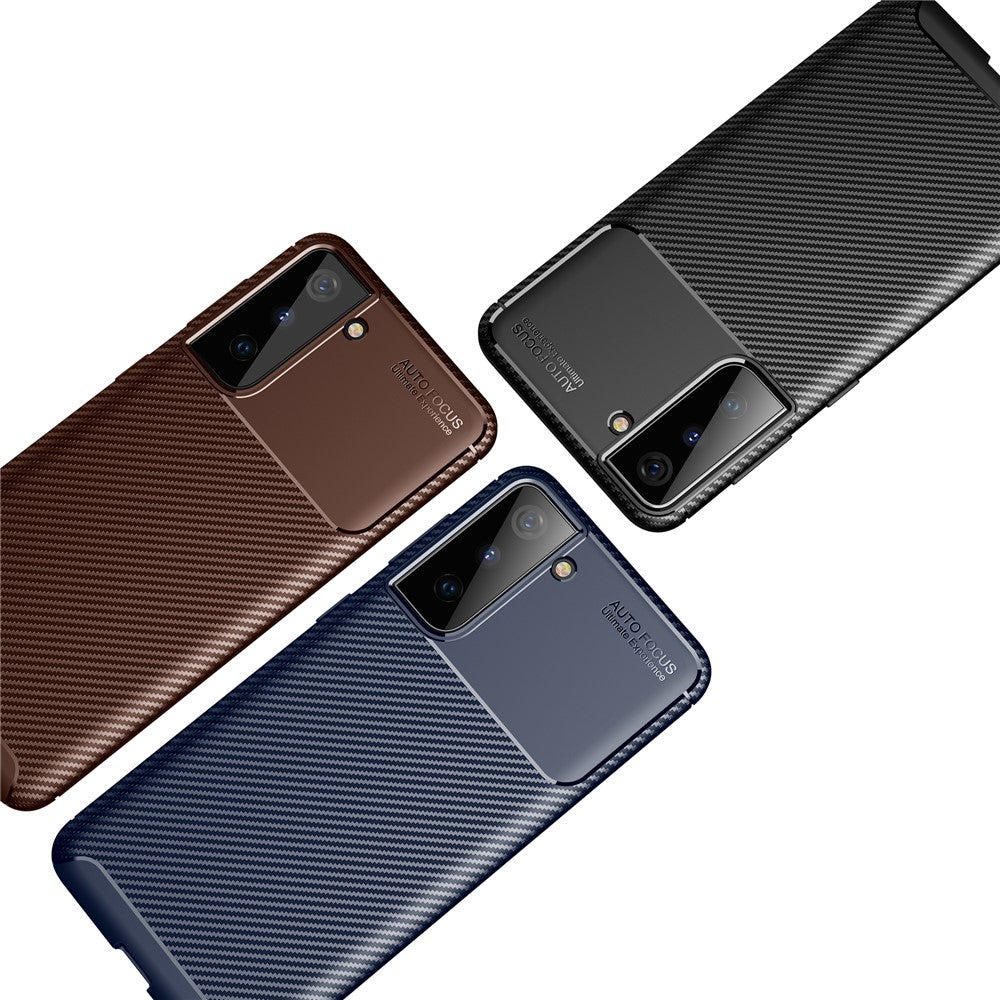 Shock Absorption Carbon Fiber TPU Phone Protector Case for Samsung Galaxy S21 4G/5G Cell Phone Accessory