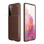 Stötdämpande kolfiber TPU-mobilskyddsskal för Samsung Galaxy S21 4G/5G mobilmobiltillbehör