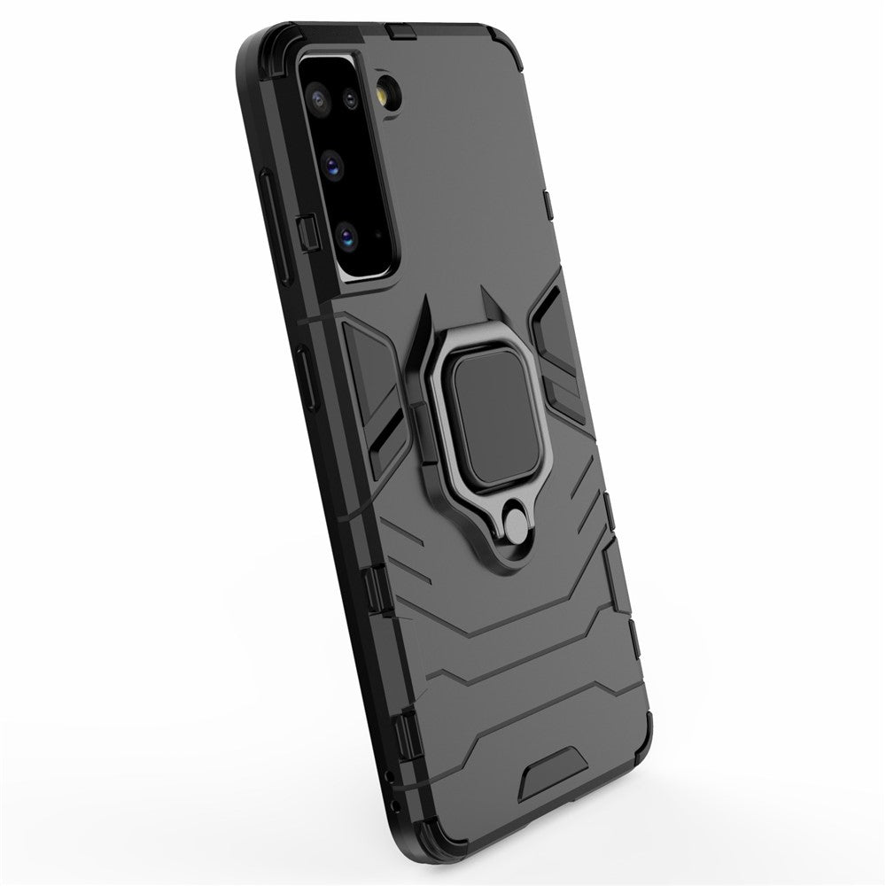 PC + TPU Combo Hybrid Case with Ring Holder Kickstand for Samsung Galaxy S21 4G/5G