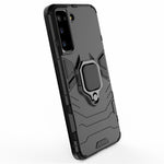 PC + TPU Combo Hybrid Case with Ring Holder Kickstand for Samsung Galaxy S21 4G/5G