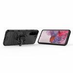 PC + TPU Combo Hybrid Case with Ring Holder Kickstand for Samsung Galaxy S21 4G/5G