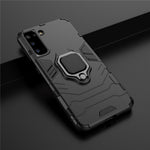 PC + TPU Combo Hybrid Case with Ring Holder Kickstand for Samsung Galaxy S21 4G/5G
