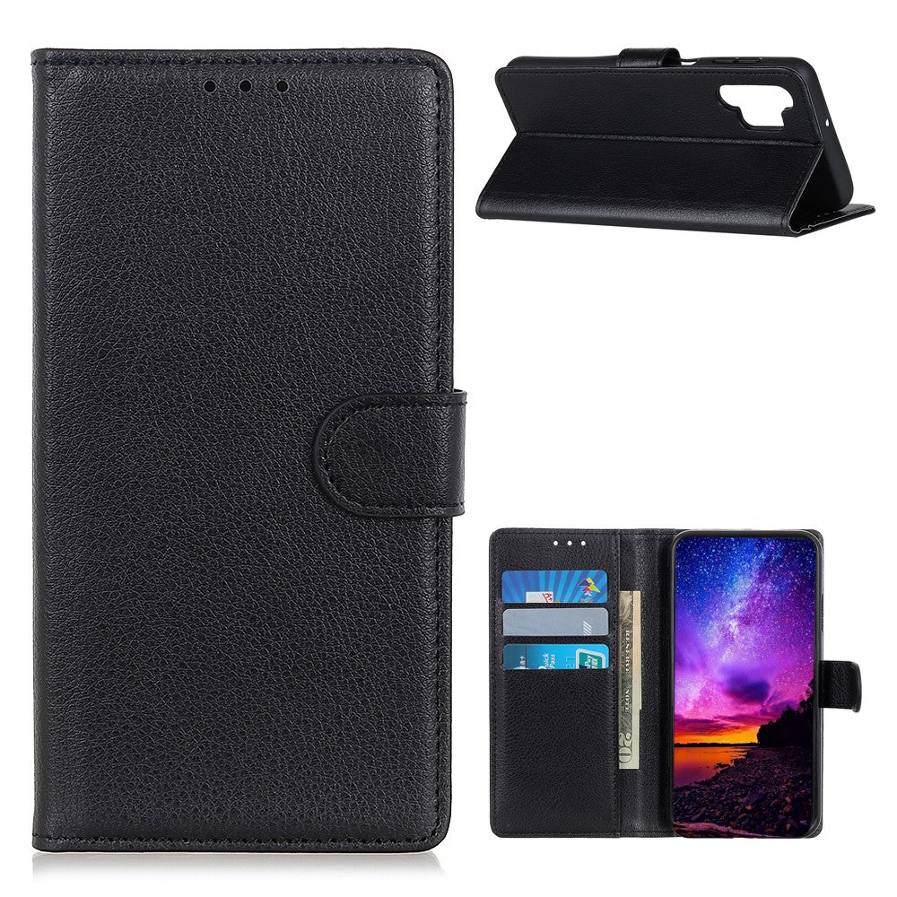 For Samsung Galaxy A32 5G / M32 5G Classic Litchi Texture Leather Phone Case with Wallet + Stand