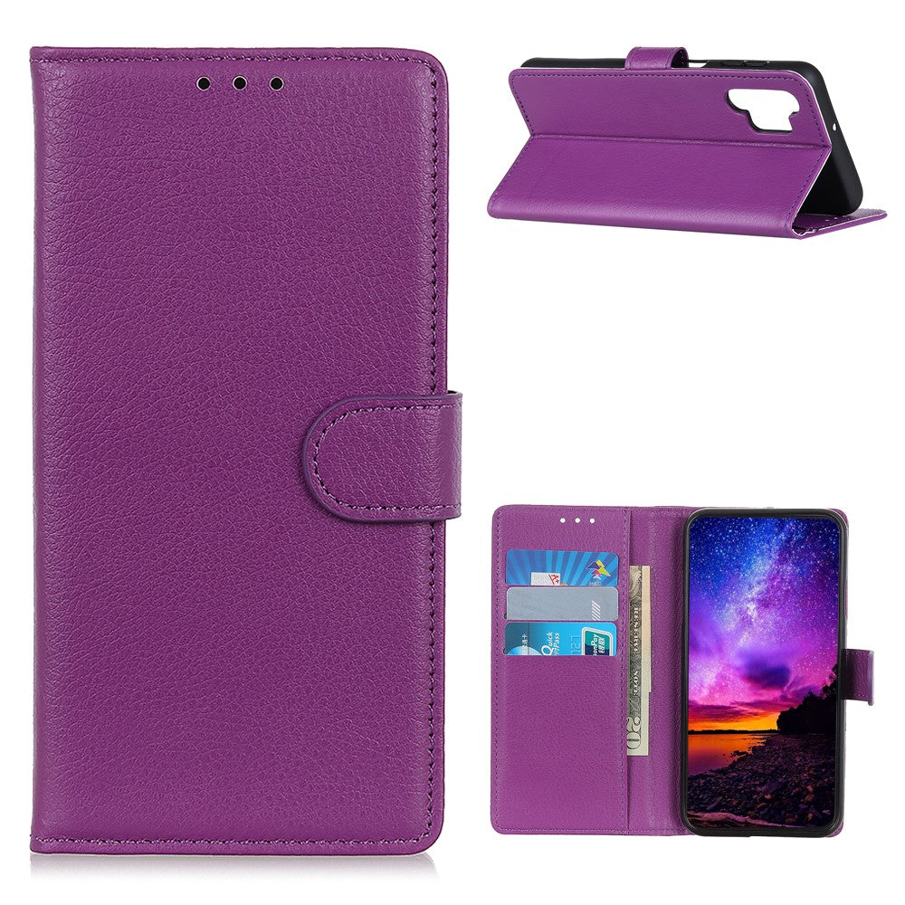 For Samsung Galaxy A32 5G / M32 5G Classic Litchi Texture Leather Phone Case with Wallet + Stand