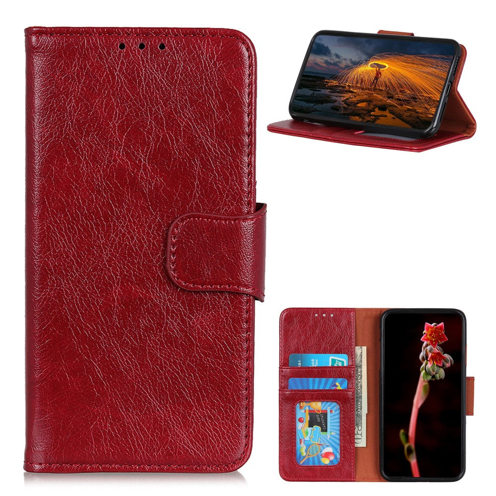 Nappa Texture Split Leather Case for Samsung Galaxy A32 5G / M32 5G, Wallet Stand Shockproof Protective Cover