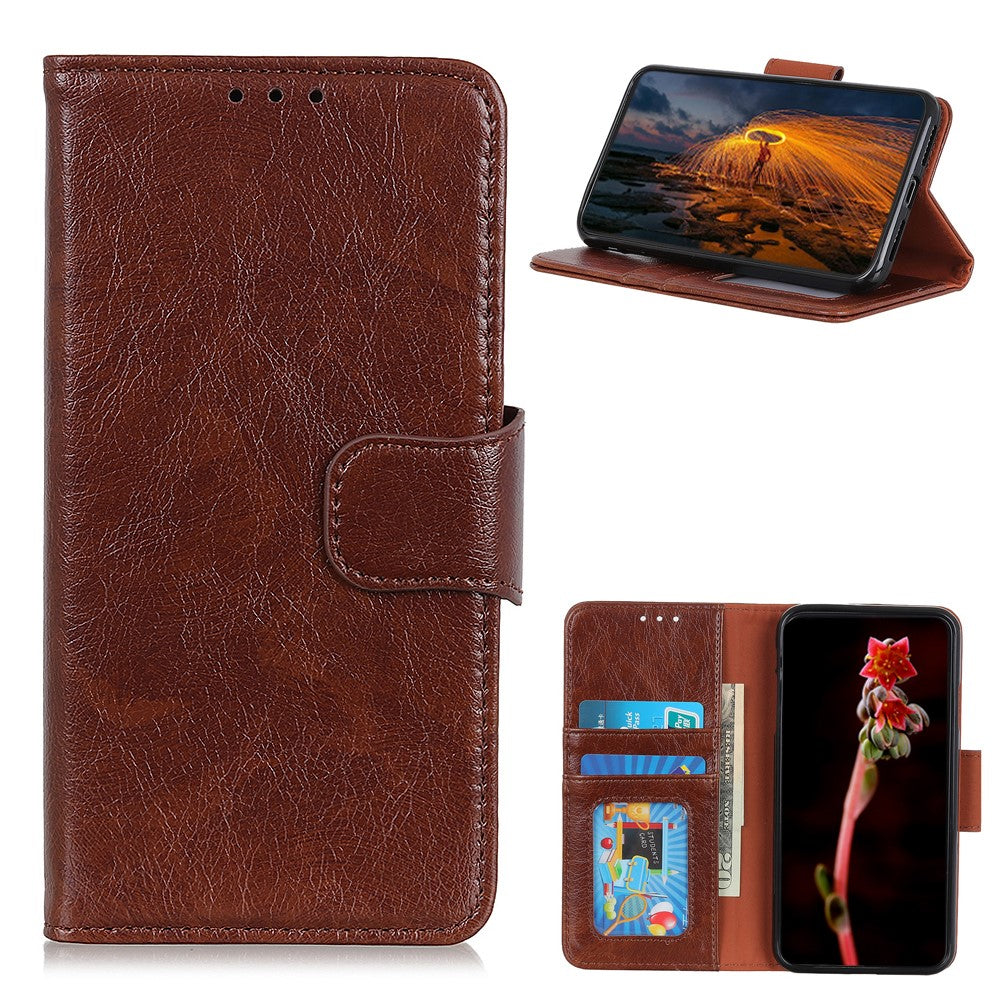 Nappa Texture Split Leather Case for Samsung Galaxy A32 5G / M32 5G, Wallet Stand Shockproof Protective Cover