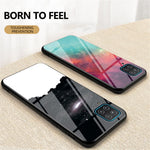 Mönstertrycksskal för Samsung Galaxy A12 Glas + PC + TPU Hybridskal