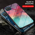 Mönstertrycksskal för Samsung Galaxy A12 Glas + PC + TPU Hybridskal