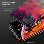 Mönstertrycksskal för Samsung Galaxy A12 Glas + PC + TPU Hybridskal