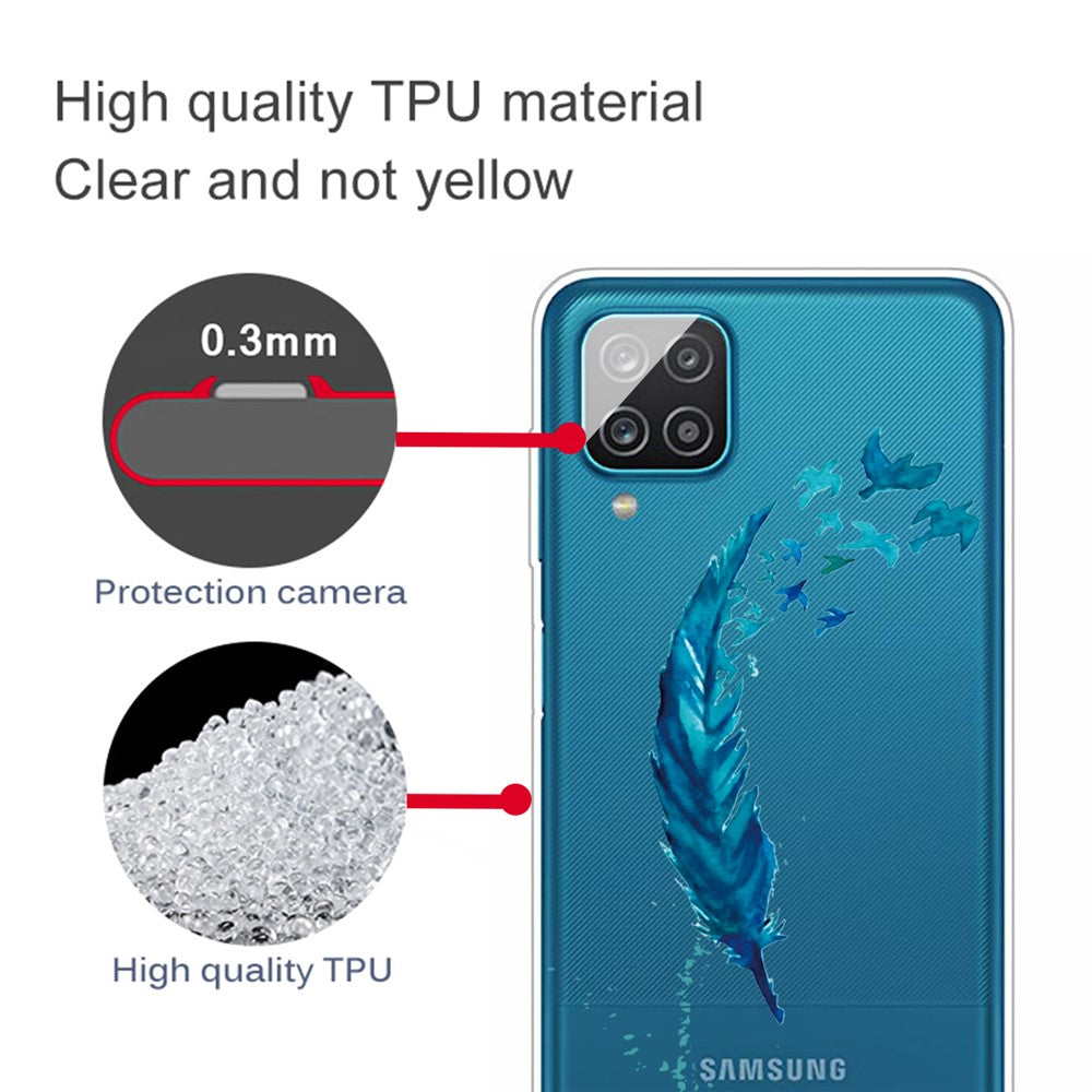 Mönstrat flexibelt TPU-skyddsskal för Samsung Galaxy A12