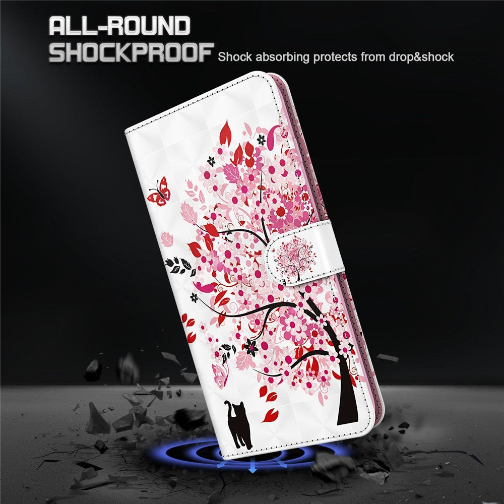 Læderetui med stander til Samsung Galaxy A32 5G / M32 5G Mønsterudskrivning Cover med Lanyard