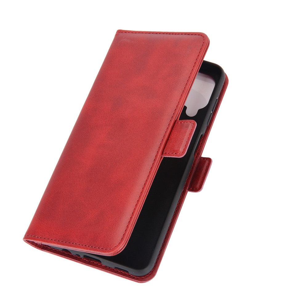 Dubbelspänne Flip Magnet Läderfodral för Samsung Galaxy A12 Plånboksfodral med stativdesign