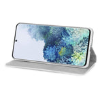 Glitrende pulver- og patchwork-pungcover i læder til Samsung Galaxy S21 4G/5G