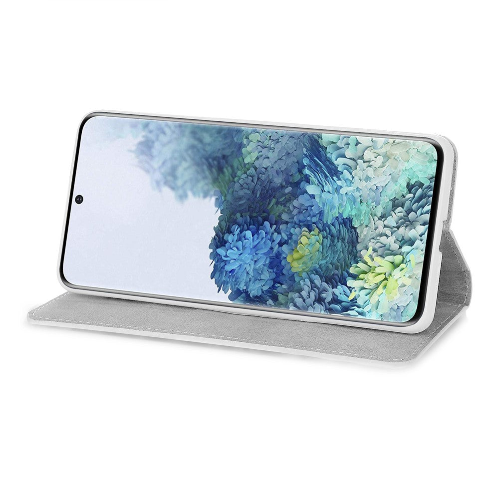 Glitrende pulver- og patchwork-pungcover i læder til Samsung Galaxy S21 4G/5G