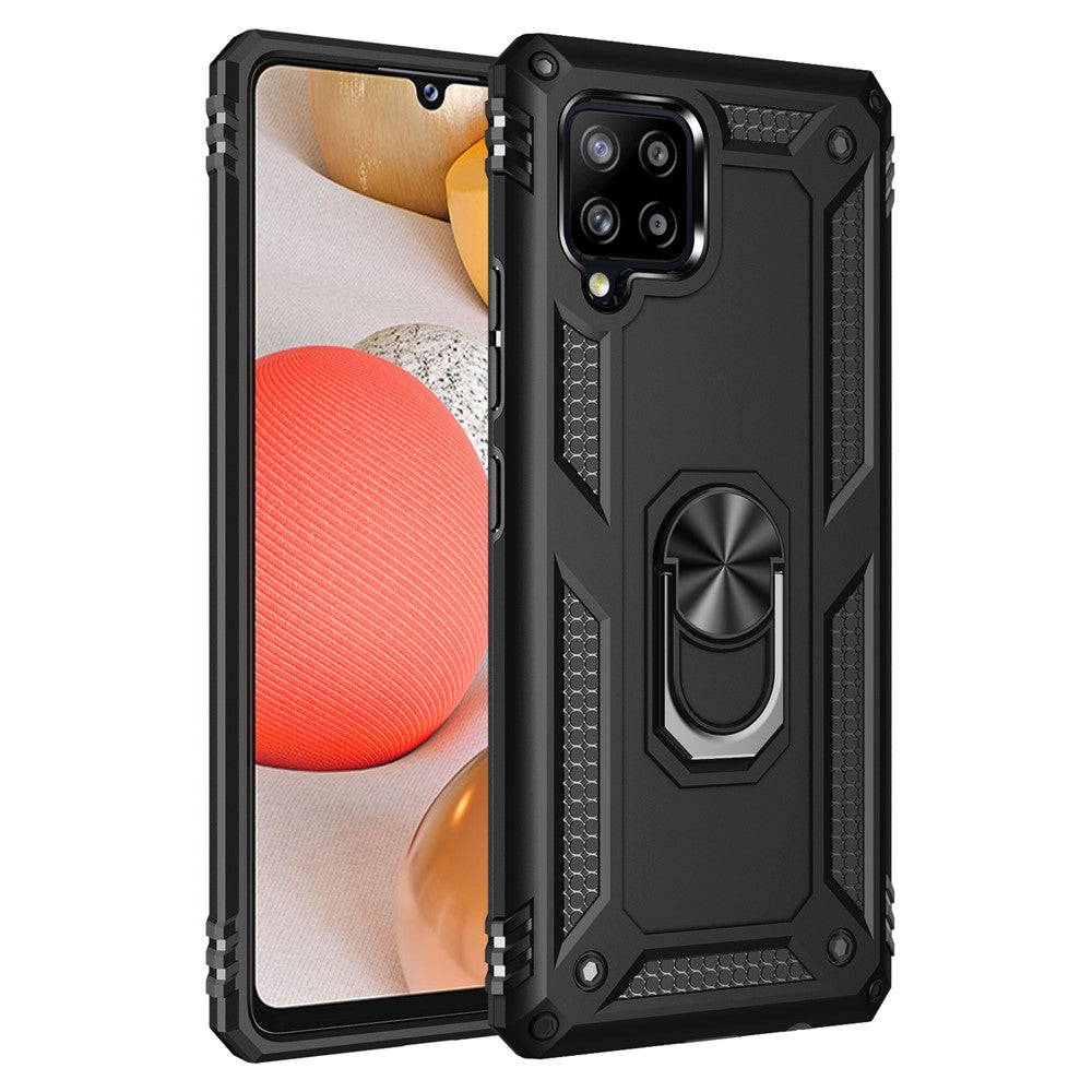 Ring Kickstand for Samsung Galaxy A42 5G Hybrid PC + TPU Anti-drop Phone Shell
