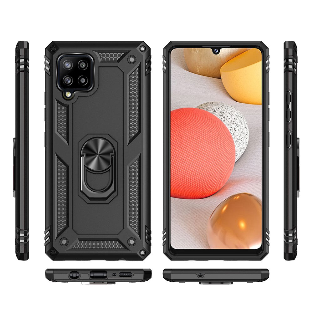 Ring Kickstand for Samsung Galaxy A42 5G Hybrid PC + TPU Anti-drop Phone Shell