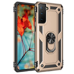 Hybrid PC + TPU Anti-fald Telefoncover med Ring Kickstand til Samsung Galaxy S21+ 5G