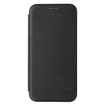 For Samsung Galaxy S21+ Leather Shell Carbon Fiber Auto-absorbed Card Holder Case
