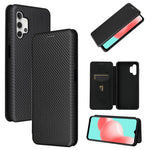 Carbon Fiber Leather Auto-absorbed Case with Card Holder for Samsung Galaxy A32 5G / M32 5G