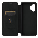 Carbon Fiber Leather Auto-absorbed Case with Card Holder for Samsung Galaxy A32 5G / M32 5G