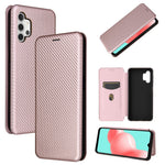 Carbon Fiber Leather Auto-absorbed Case with Card Holder for Samsung Galaxy A32 5G / M32 5G