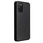 Carbon Fiber Texture Leather Case Auto-absorbed Stand Cover for Samsung Galaxy A02s (166.5mm)