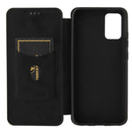 Carbon Fiber Texture Leather Case Auto-absorbed Stand Cover for Samsung Galaxy A02s (166.5mm)