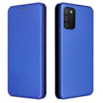 Carbon Fiber Texture Leather Case Auto-absorbed Stand Cover for Samsung Galaxy A02s (166.5mm)