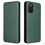 Carbon Fiber Texture Leather Case Auto-absorbed Stand Cover for Samsung Galaxy A02s (166.5mm)