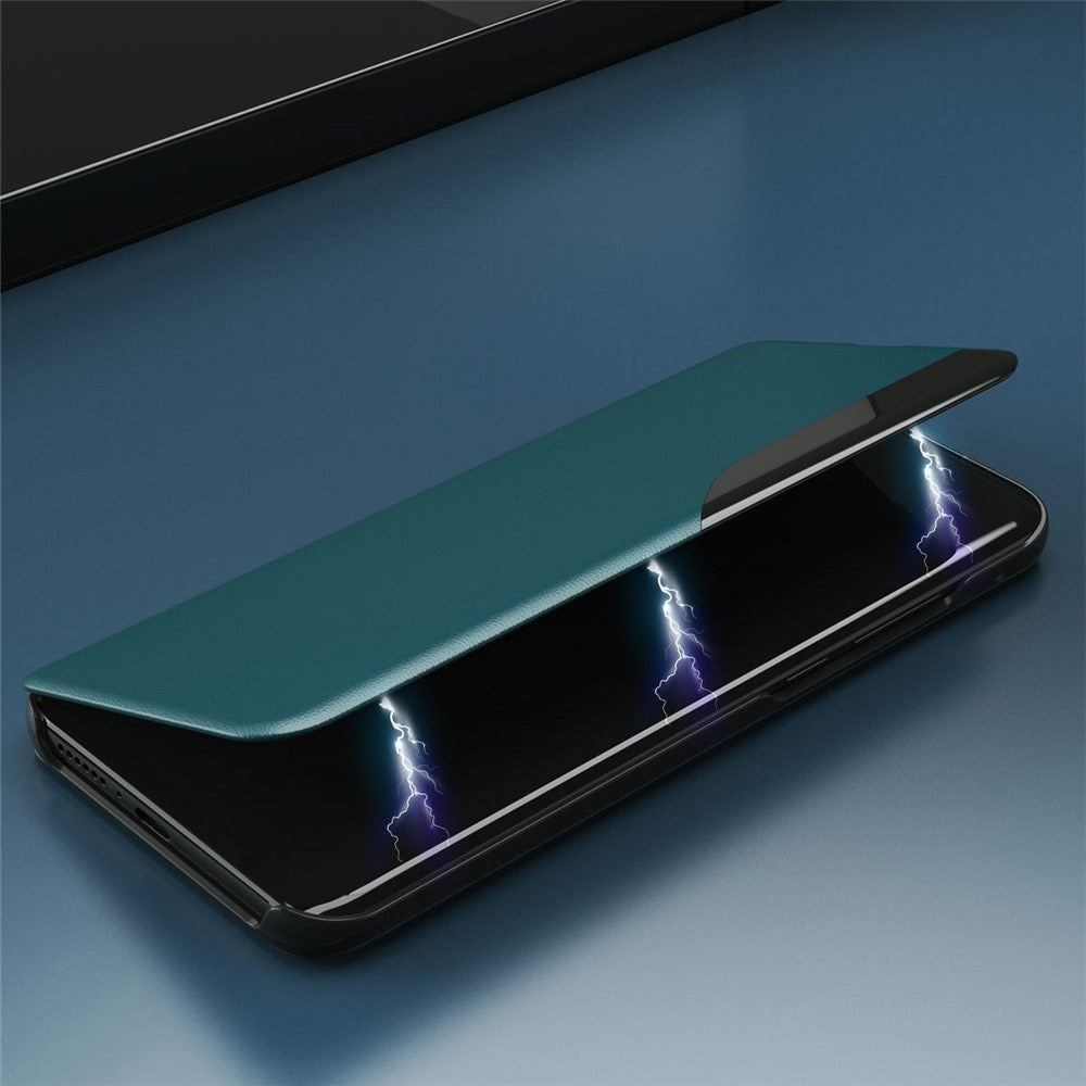 Fodral med View Window PU-läder Stativskal till Samsung Galaxy A12