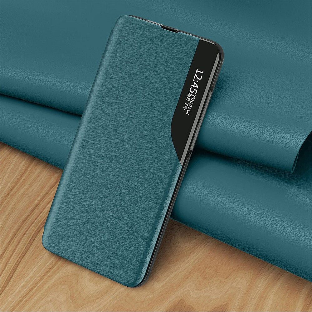 Fodral med View Window PU-läder Stativskal till Samsung Galaxy A12