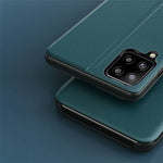 Fodral med View Window PU-läder Stativskal till Samsung Galaxy A12