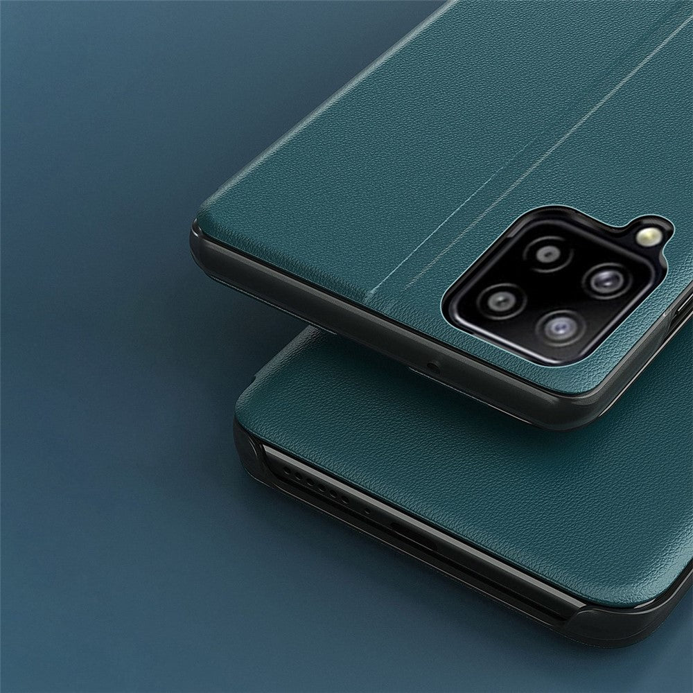 Fodral med View Window PU-läder Stativskal till Samsung Galaxy A12