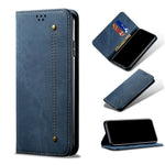 Vintage Style for Samsung Galaxy S21 4G/5G Jeans Cloth Texture Wallet Stand Leather Phone Cover