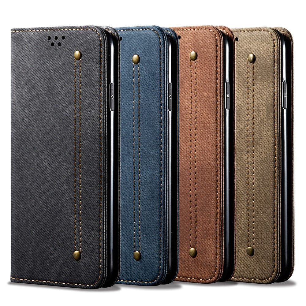 Jeans Cloth Texture Leather Case for Samsung Galaxy S21 Ultra 5G Wallet Stand Phone Cover