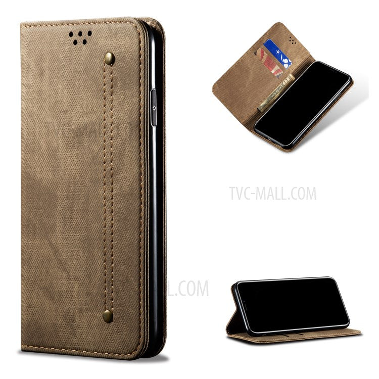 Jeans Cloth Texture Leather Case for Samsung Galaxy S21 Ultra 5G Wallet Stand Phone Cover