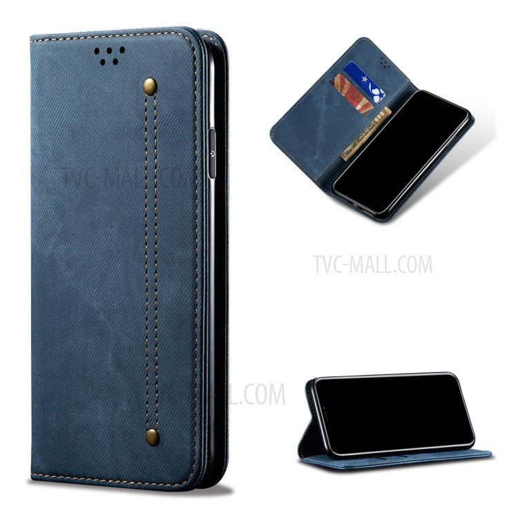 Jeans Cloth Texture Leather Case for Samsung Galaxy S21 Ultra 5G Wallet Stand Phone Cover