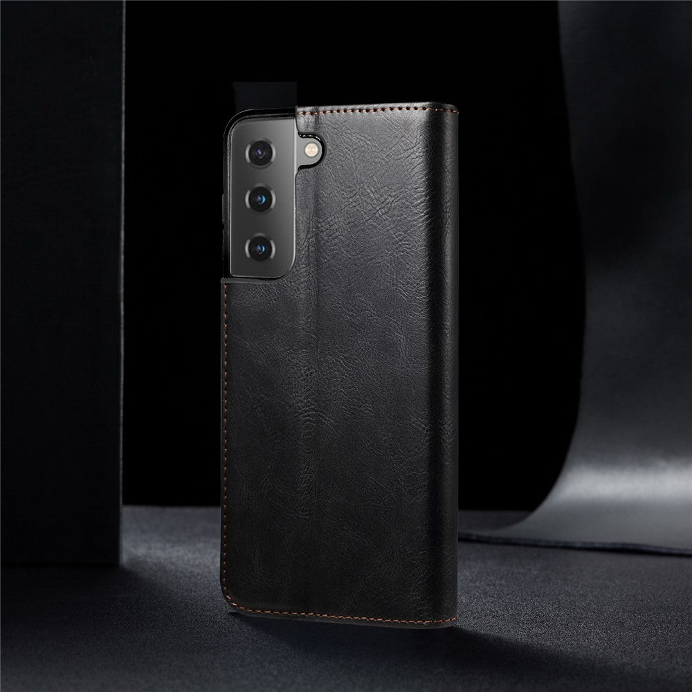 Waxy Crazy Horse Tekstur TPU + PU Læder Cover til Samsung Galaxy S21 4G/5G
