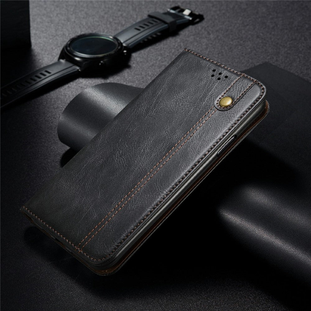Waxy Crazy Horse Tekstur TPU + PU Læder Cover til Samsung Galaxy S21 4G/5G