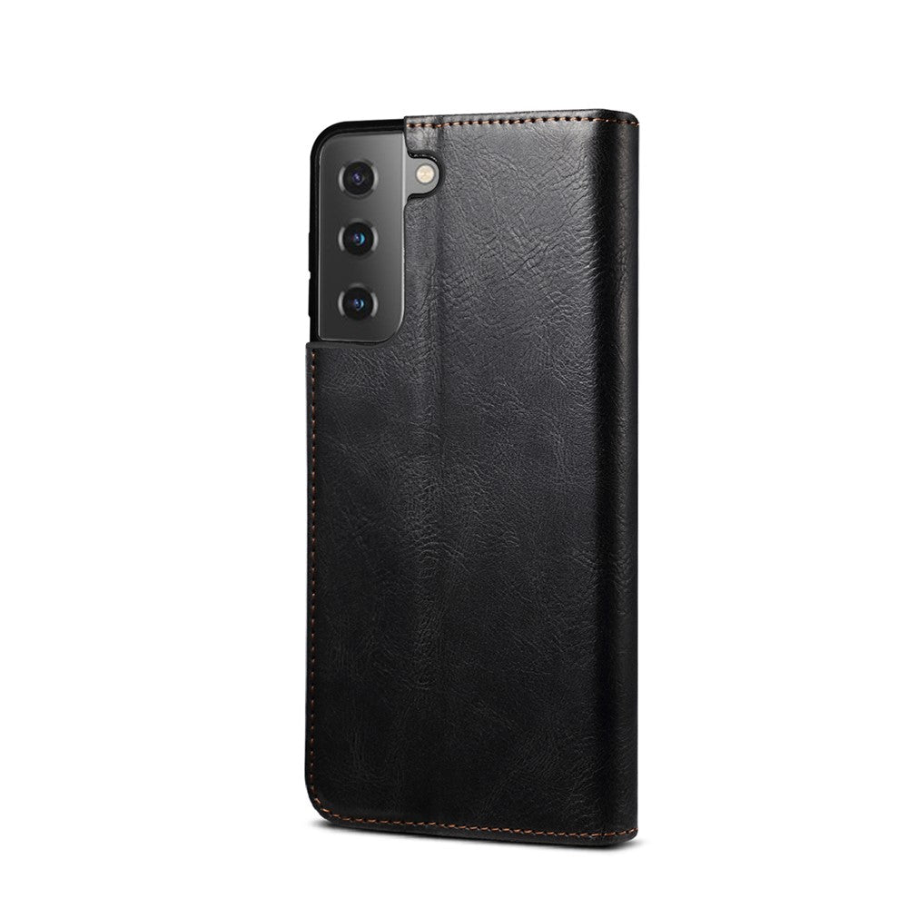 Waxy Crazy Horse Tekstur TPU + PU Læder Cover til Samsung Galaxy S21 4G/5G