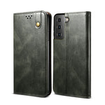 Waxy Crazy Horse Tekstur TPU + PU Læder Cover til Samsung Galaxy S21 4G/5G