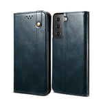 Waxy Crazy Horse Tekstur TPU + PU Læder Cover til Samsung Galaxy S21 4G/5G