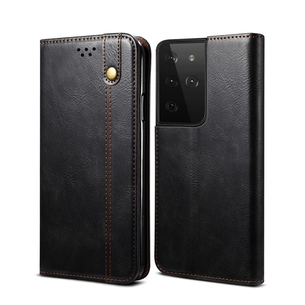 Vaxig Crazy Horse-textur TPU + PU-läderskal till Samsung Galaxy S21 Ultra 5G