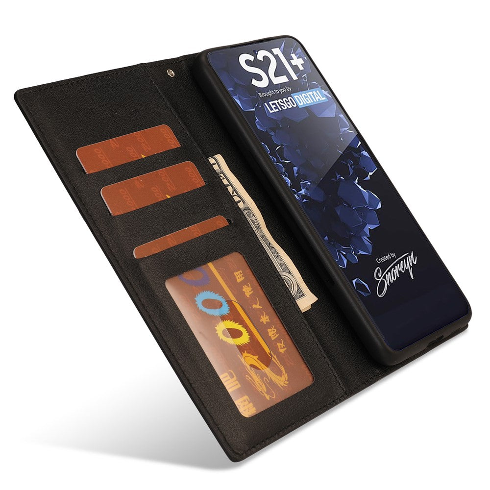 PU Leather Wallet Phone Shell Cover with Detachable Inner TPU Case for Samsung Galaxy S21+ 5G