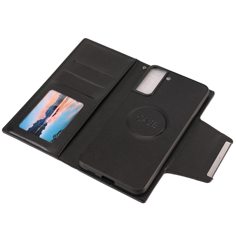 PU Leather Wallet Phone Shell Cover with Detachable Inner TPU Case for Samsung Galaxy S21+ 5G