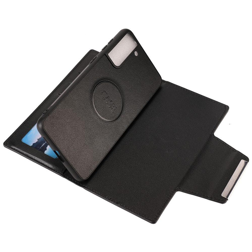 PU Leather Wallet Phone Shell Cover with Detachable Inner TPU Case for Samsung Galaxy S21+ 5G