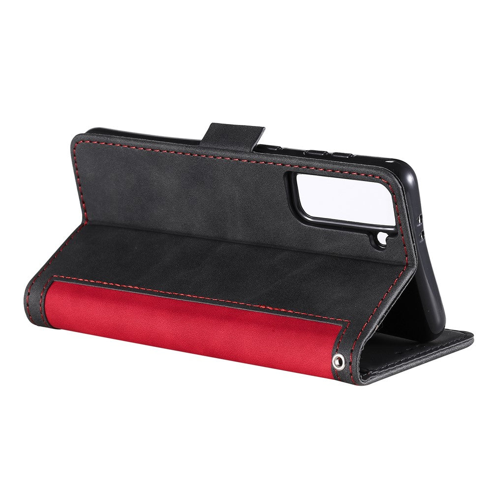 Retro Style Splicing Leather Cover for Samsung Galaxy S21 4G/5G Wallet Case