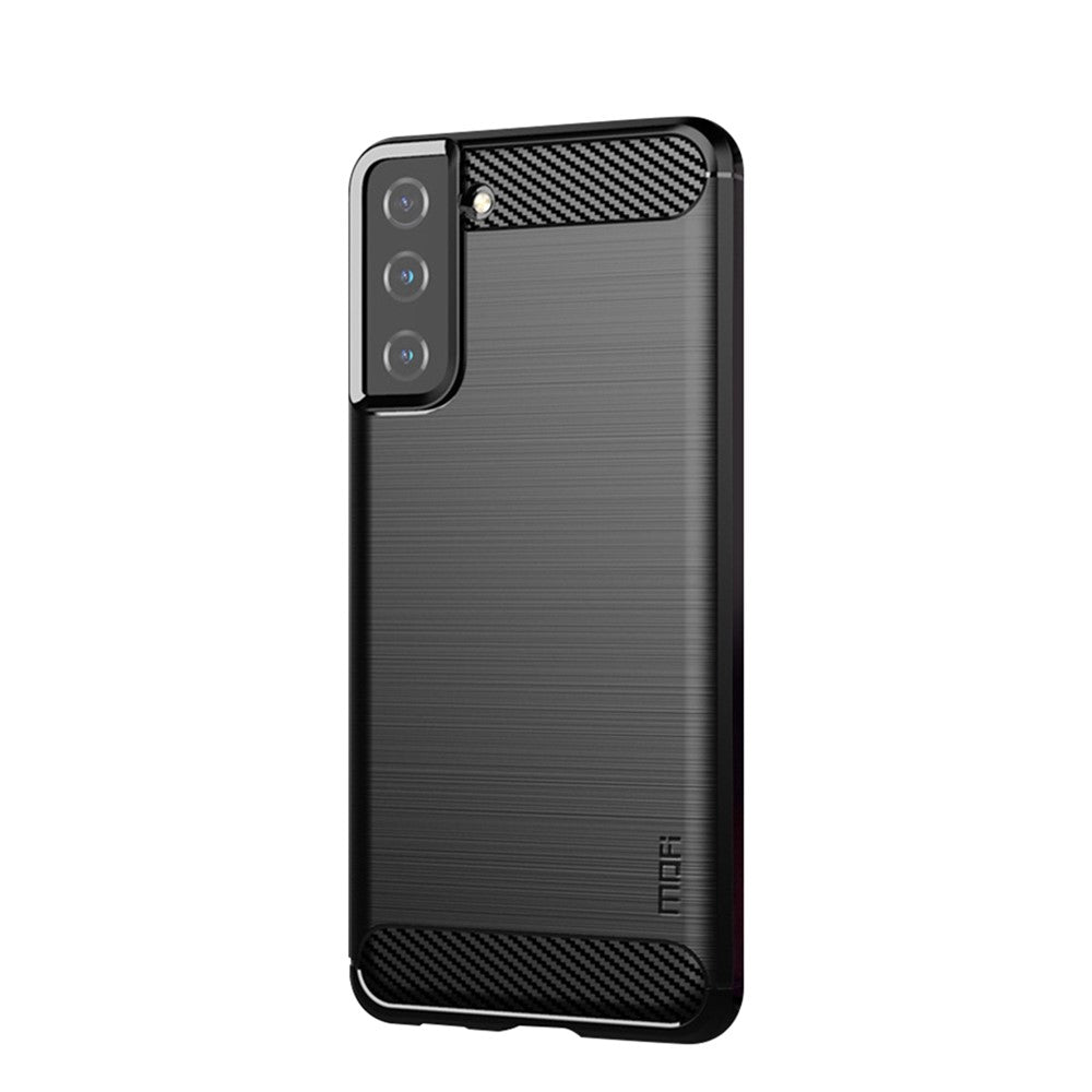 MOFI Carbon Fiber Texture TPU Back Phone Case for Samsung Galaxy S21 4G/5G